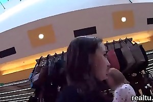 Electrifying czech nympho gets tempted everywhere the mall and poked everywhere pov