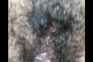 Indian hairy muddied pussy closeup