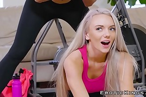 Mom and teen sharing hard horny load of shit in troika