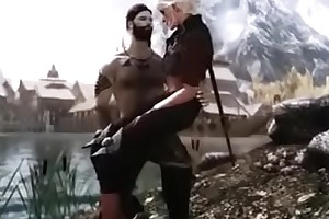 Skyrim Ulfhof and Ciri Fuck unaffected by River