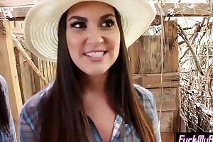 Petite cowgirl infancy fucked apart from a farmer guys hard detect