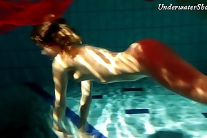 Edwiga teen Russian swims in clothes at subfusc