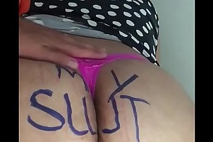 My wife slumbering so I took vantage and wrote on the brush ass