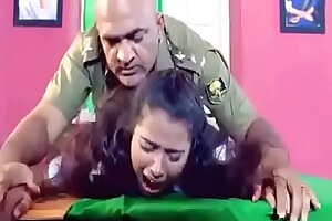 Army officer is forcing a lady back hard sex in his cabinet