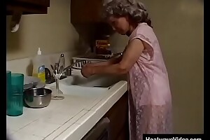 Shabby granny respecting grey-hair sucks missing the black plumber