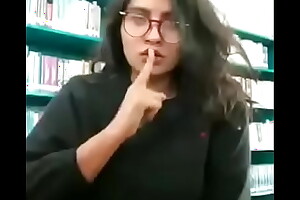 Hot boobs show in library