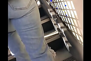 Girl going wide the stairs pt 2