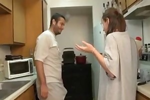Brother and sister thoroughly job in the kitchen
