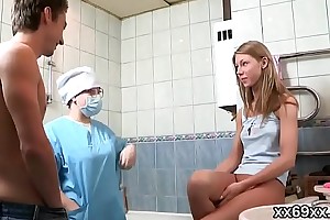 Girlfriend assists with hymen examination and fucking of virgin teen