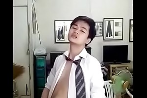 Cute Chinese Twink Strips Down coupled with Cums
