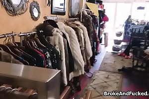 Sucked at tailor store off out of one's mind broke ebony teen