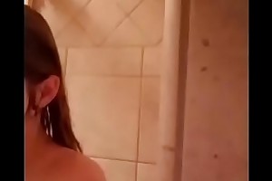 Showering teen girl recording for will not hear of fixture